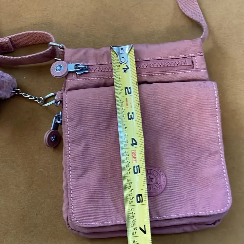 Kipling Eldorado Mini Crossbody Bag w/Monkey Keychain Dusty Rose